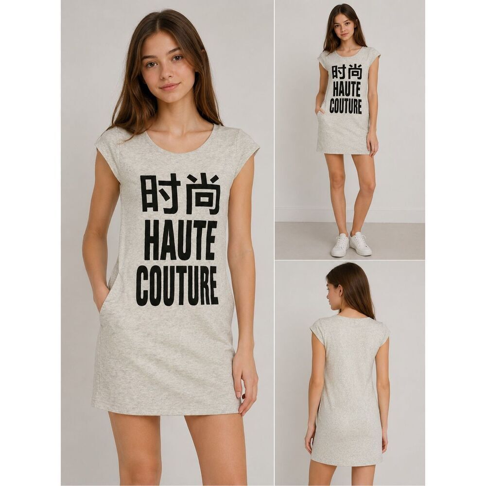 Lolly Couture Haute Couture Graphic Pocket Dress Women’s Size S Cotton Blend